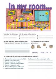 English Worksheet: IN MY ROOM... 