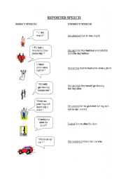 English worksheet: REPORTED SPEECH