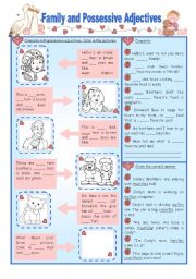English Worksheet: Family and Possessive Adjectives