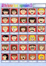 English Worksheet: All the human faces expressions (part 3)