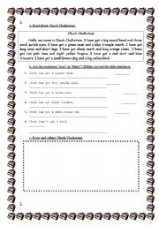 English Worksheet: Easy Reading Texts about Body Parts