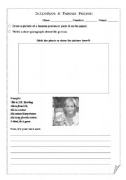 English worksheet: Introduce A Famous Person