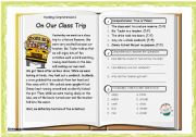 English Worksheet: Reading Comprehension 01: On our class trip + Key