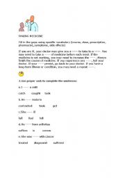 English Worksheet: TAKING MEDICINE