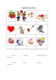 English worksheet: Valentines