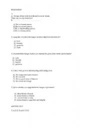 English Worksheet: friends