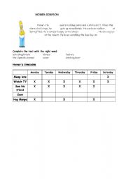 English Worksheet: Homers chores