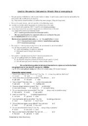 English Worksheet: used to / get used to / would / was used to