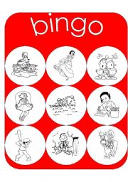 English Worksheet: bingo game