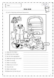 English Worksheet: TEST - CHILDREN - B&W