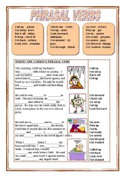 English Worksheet: PHRASAL VERBS