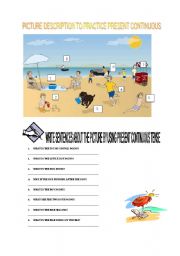 English Worksheet: PICTURE DESCRIPTION PRESENT CONTINUOUS