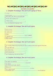 English Worksheet: GUIDED DIALOGUES