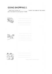 English worksheet: GOING SHOPPING 2