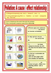 English Worksheet: Pollution: acause/effect reletionship