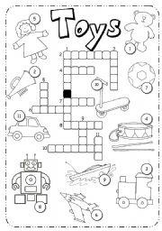 English Worksheet: Toys crossword