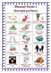 English Worksheet: Phrasal Verbs through Pictures