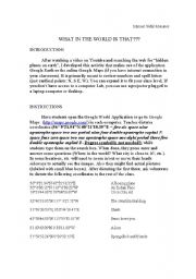 English Worksheet: Using Google Earth in Cthe Classroom