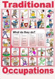 English Worksheet: JOBS (Traditional occupations). PART II (of 3)