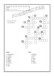 English worksheet: Adjectives