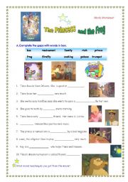 English Worksheet: The Princess and the Frog 