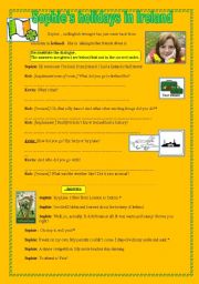 English Worksheet: Sophies holidays in Ireland 