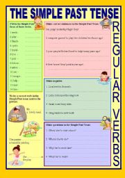 English Worksheet: The Past Simple Tense Regular Verbs