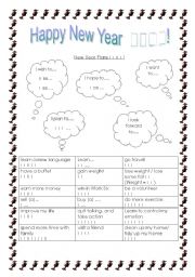 English Worksheet: New Year Plans - I want to, plan to, look forward to, hope to, wish to