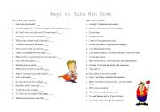 English Worksheet: Ways to Turn Men Down 2