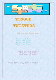 English worksheet: Tongue Twisters