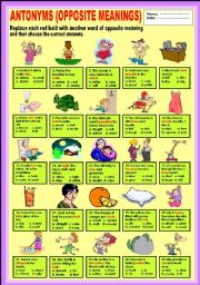 ANTONYMS (opposite meanings)