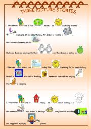 English Worksheet: Three picture stories