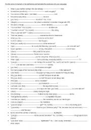 English Worksheet: TENSE REVIEW