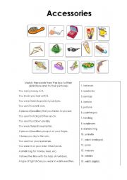 English worksheet: accessories