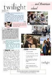 English Worksheet: Twilight and American School