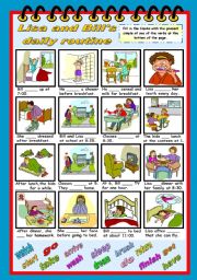 English Worksheet: CHILDRENS ROUTINE