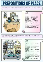 English Worksheet: PREPOSITIONS OF PLACE