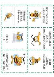 English Worksheet: Greetings Mini Book     B / W version included