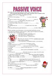 English Worksheet: PASSIVE and ACTIVE VOICES - 6 pages