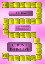 Gerund - Infinitive - a boadgame (fully editable)