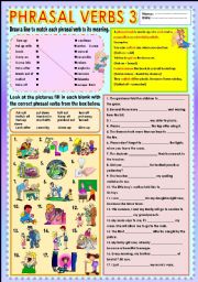 English Worksheet: PHRASAL VERBS 3