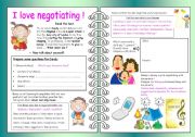 English Worksheet: I LOVE NEGOCIATING !