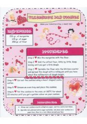 English Worksheet: Valentines Day Cookies