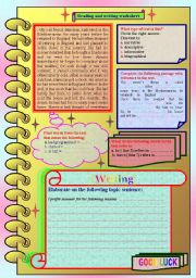 English Worksheet: reading and writing worksheet