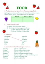 English worksheet: Food