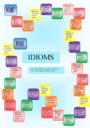 English Worksheet: Idioms - a boardgame - fully editable