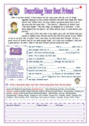 English Worksheet: Describing your Best Friend