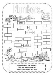 English Worksheet: NUMBERS