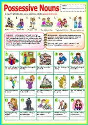 English Worksheet: Possessive Nouns