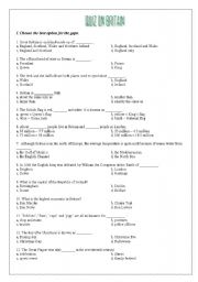 English Worksheet: cross-cultural studies on Britain